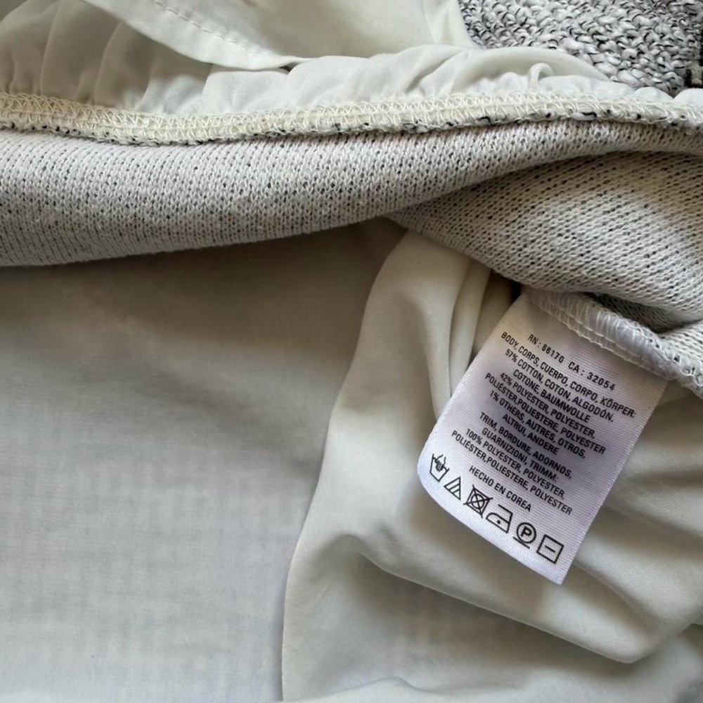 Anthropologie Postmark Gray and Cream Layered Long Sleeve Top - Picture 5 of 5